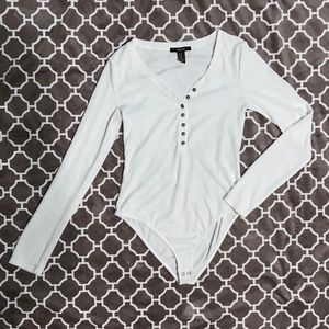 White Long Sleeved Bodysuit